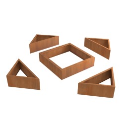 CORTEN RAISED GARDEN BED TRIANGLE MODULE H.30CM